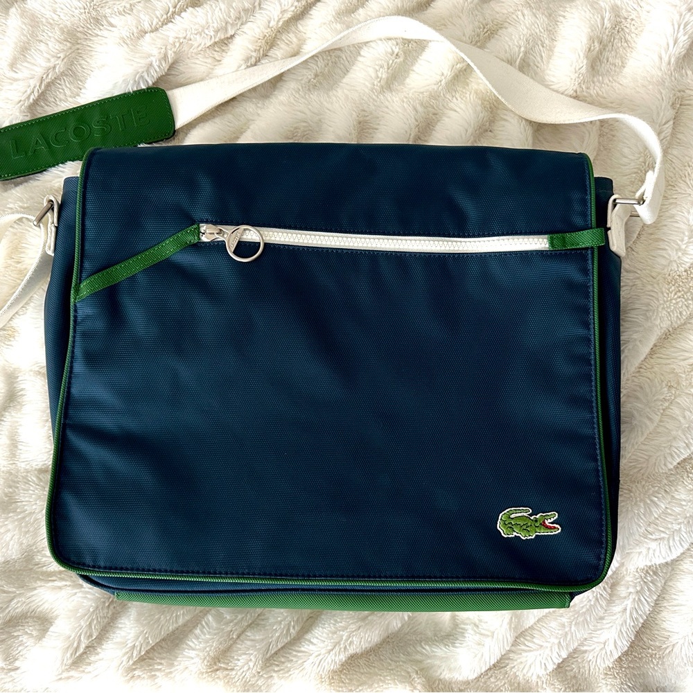 Lacoste Men's Green and Blue Messenger Bag
